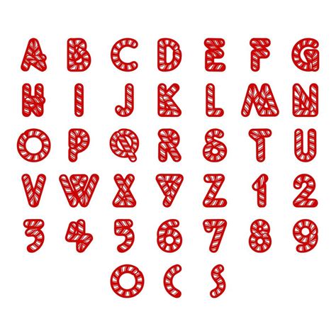 candy cane font set 17401830 Vector Art at Vecteezy