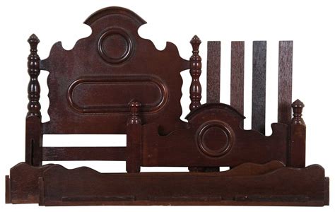 Victorian Inspired Miniature Salesman Sample Dollhouse Doll Bed Walnut Finish