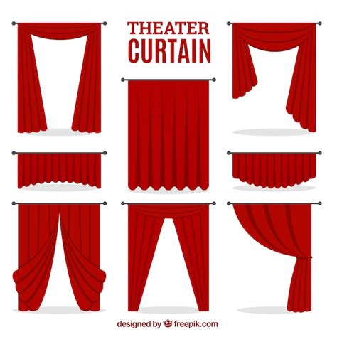 Free Vector | Decorative theater curtain set