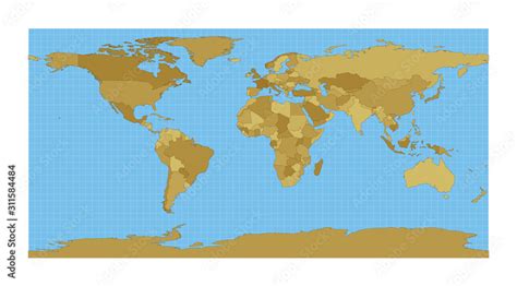 Political World Map Equirectangular Projection Stock Vector Image Art ...