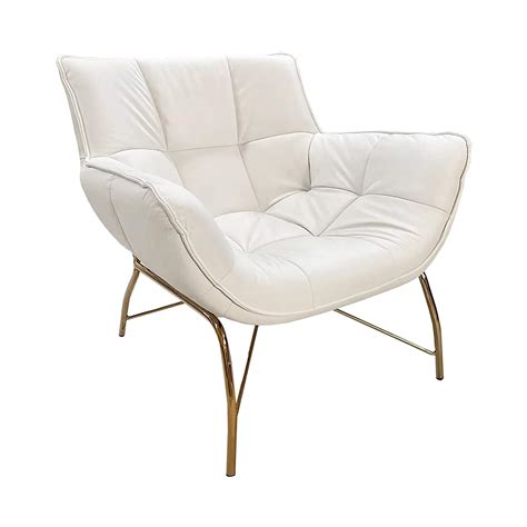 Plumpee Accent Chair (White-Gold) - Furniture Source Philippines