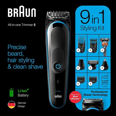 Braun 9-in-1 All-in-one Trimmer 5 MGK5280, Beard Trimmer for Men, Hair Clipper and Body Groomer ...