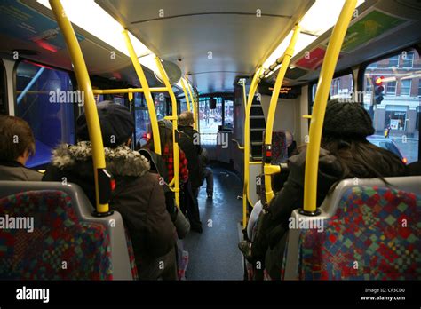 Inside view of London Double Decker Bus[Editorial only] Stock Photo - Alamy