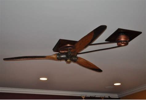 Antique plane propeller ceiling fan on pulley system. | Belt driven ceiling fans, Propeller ...