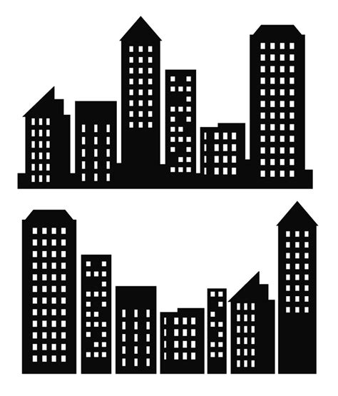 Skyline City Clipart Superhero Buildings Block Clipart and - Etsy