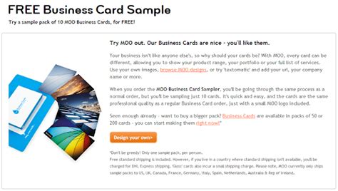 10 FREE Business Card Samples from Moo