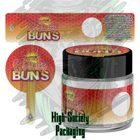 Balla Berries Honey Buns Strain Labels for Glass Jars - High Society Packaging