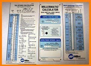 Welder Setting Charts Miller TIG MIG and Stick Welding Calculators ...