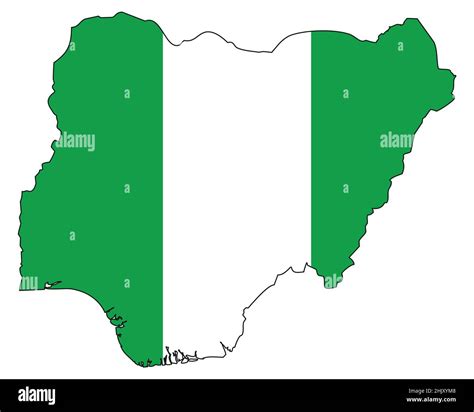 Nigeria map with flag - outline of a state with a national flag Stock Vector Image & Art - Alamy