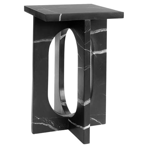 Black Marble Side Table For Sale at 1stDibs