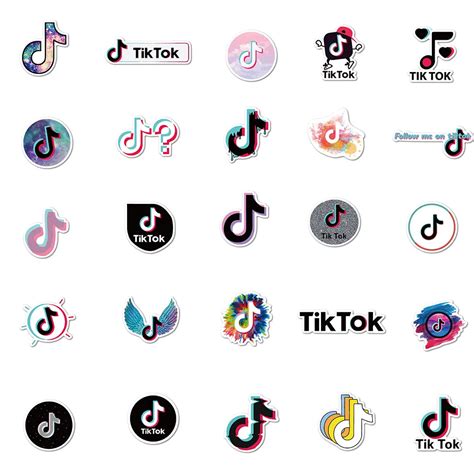 50pcs Tik Tok Logo Tide Brand Fresh Sticker For Girl Home Decoration ...