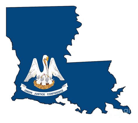 Louisiana State Outline Map and Flag Digital Art by Bigalbaloo Stock ...