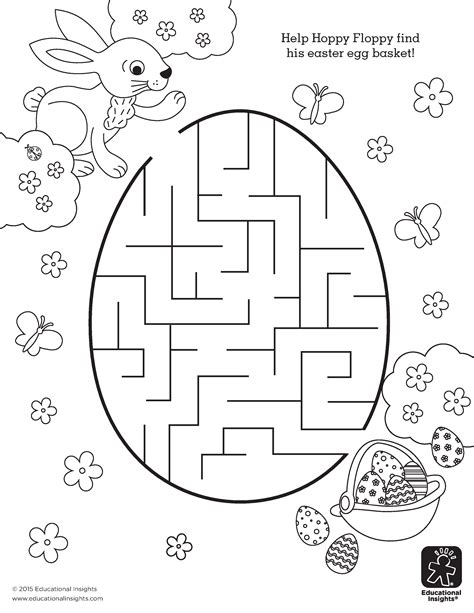 Easter Bunny Maze Pages Coloring Easy Egg Kids Santa Choose Board ...