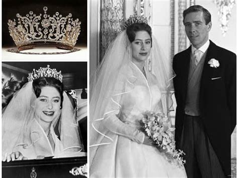 Royal wedding day style- Princess Margaret wore a silk organza dress and dazzling tiara