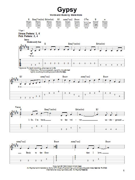 Gypsy by Fleetwood Mac - Easy Guitar Tab - Guitar Instructor