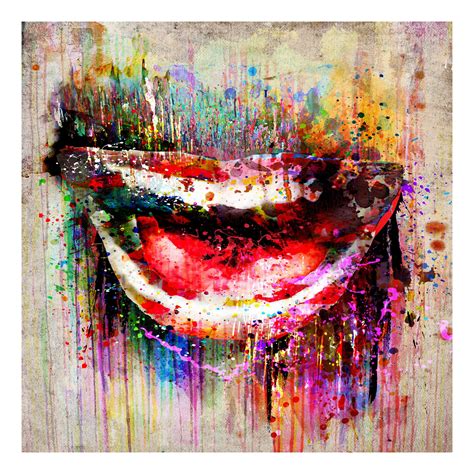 Color Drip Smile Painting Print // Wrapped Canvas (18"W x 18"H x 1.5"D) - Ryan Rabbass - Touch ...