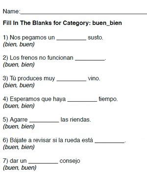 Free Printable Spanish Worksheets