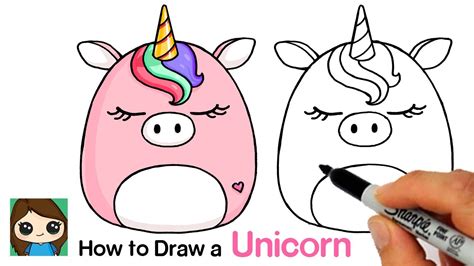 How to Draw a Unicorn Squishmallow