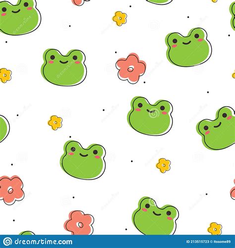 Seamless Pattern with Cute Cartoon Frog for Fabric Print, Textile, Gift Wrapping Paper. Colorful ...