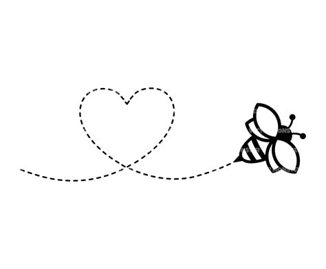 Bee Tattoo, Get A Tattoo, Heart Tattoo, Bee Outline, Heart Outline, Bee Embroidery, Machine ...