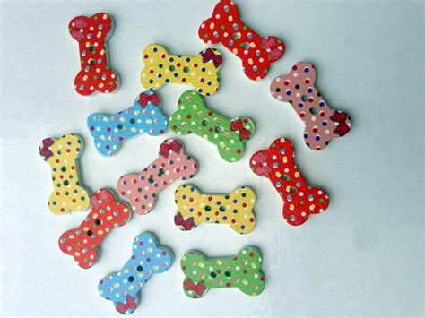 Dog wooden buttons, art and craft supplies, creative sewing, children ...