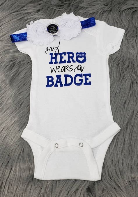 My Hero Wears A Badge Police Love Baby Bodysuit and Boutique - Etsy