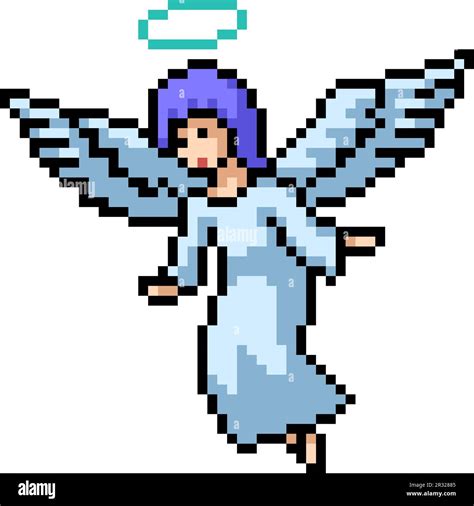 pixel art of angel woman fly Stock Vector Image & Art - Alamy