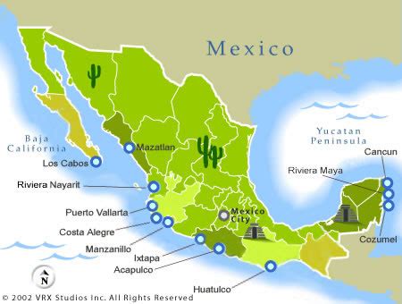 Vacaciones en Mexico: Mapa de Costa Alegre, México