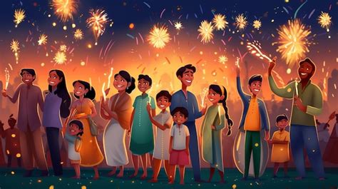 Premium AI Image | Happy indian family celebrating Diwali festival Generative Ai