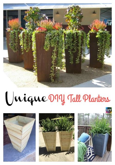 Tall Garden Planters Diy Tall Planters Unique And Beautiful 93102 | Hot Sex Picture