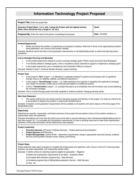 Printable 43 Professional Project Proposal Templates Templatelab Education Project Proposal ...