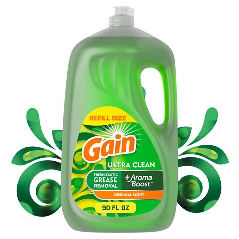 Gain Ultra Dishwashing Liquid Dish Soap, Original Scent, 90.0 fl oz - Walmart.com