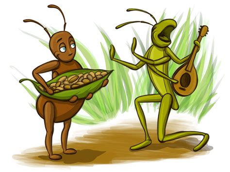 Grasshopper and the Ant by Adelya Tumasyeva at Coroflot.com | Grasshopper pictures, Ants ...