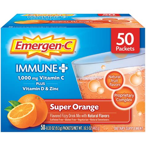 Emergen-C Immune+ 1000mg Vitamin C Powder, with Vitamin D, Zinc, Antioxidants and Electrolytes ...