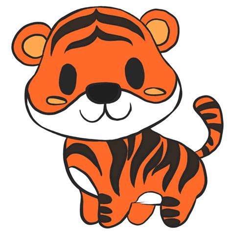 Tiger Images Drawing Easy ~ Tiger Drawing Baby Simple Easy Tigers Draw Cartoon Face Getdrawings ...