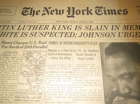 VINTAGE NEWSPAPER - New York Times April 5, 1968 Martin Luther King Slain | #1719900596