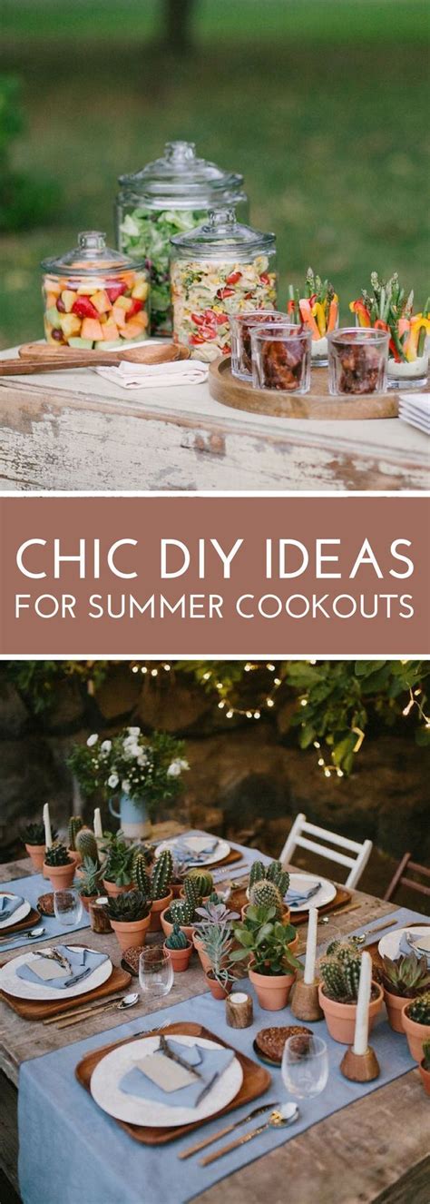 15 Chic DIY Ideas for the Summer Cookout Circuit | Bbq party menu, Backyard bbq party, Cookout ...