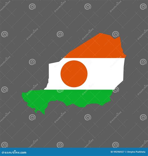 Niger flag and map stock vector. Illustration of travel - 99296927