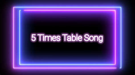 5 Times Table Song - YouTube