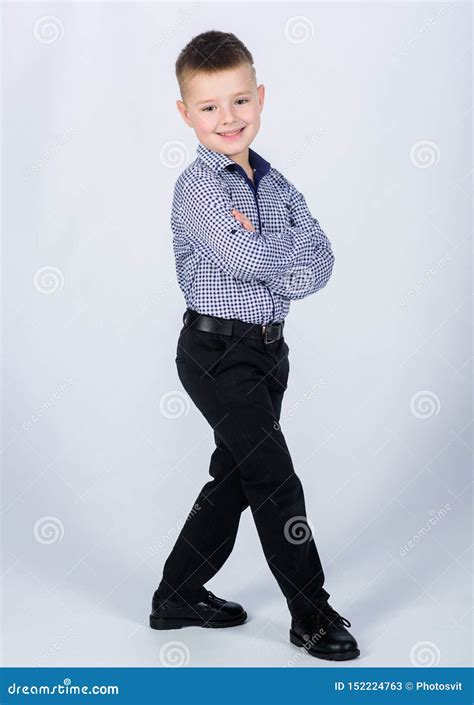 Little Boy Wear Formal Clothes. Cute Boy Serious Event Outfit ...