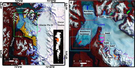 Frontiers | Changes in the Ice-Front Position and Surface Elevation of Glaciar Pío XI, an ...