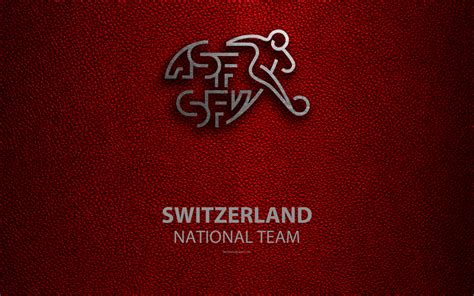 Download wallpapers Switzerland national football team, 4k, leather texture, emblem, logo ...