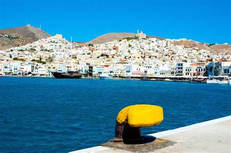 Port of Syros - one of the biggest greek natural harbors. Upon entering ...