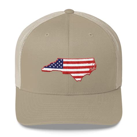 North Carolina American Flag Patch Mesh Trucker Cap - Etsy