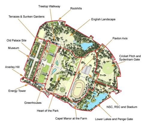 Crystal Palace Park Map | Lower Lake, Capel