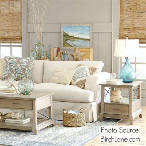 Beach Cottage Decor from the Thrift Store | Coastal decorating living room, Coastal living rooms ...