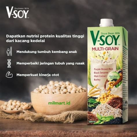 Jual V-SOY MULTI GRAIN SOY MILK 1 LTR MINUMAN SUSU KACANG KEDELAI PREMIUM | Shopee Indonesia