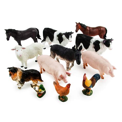 Buy Boley Farm Animal Figures - 12 Pack Small Farm Animal Toys Kids ...