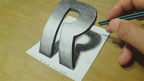 How to Draw 3D Letter - Drawing Curved Letter R - Trick Art on Paper ...