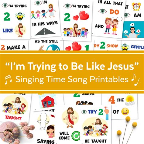 I'm Trying to Be Like Jesus Primary Song Chart March 2023 LDS Singing ...